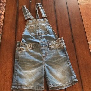Girls, denim overalls